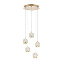 Elettra Gold Stainless steel 5 Light LED Pendant